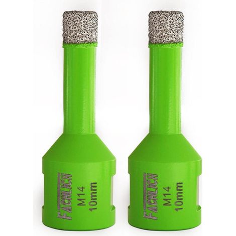 2 Forets Diamant M14 10mm Soudés sous Vide pour Carrelage, Granit, Béton (1/5)