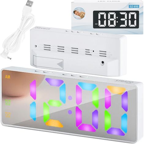 Digitaler RGB-LED-Wecker - DAC8 - Weiß