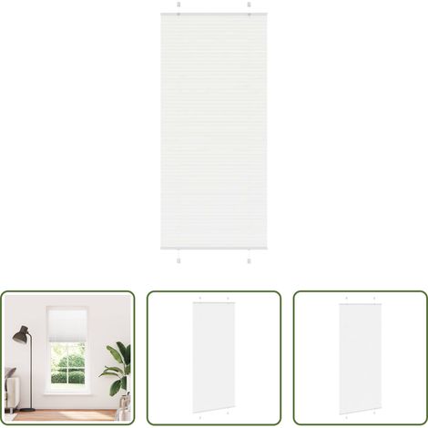Store zébré -  Store plissé blanc 90x200 cm largeur du tissu 89,4 cm polyester (1/5)