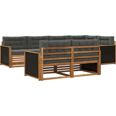 Outdoor Sofa Set with Cushion 7 pcs Natural and Anthracite vidaXL (1/5)