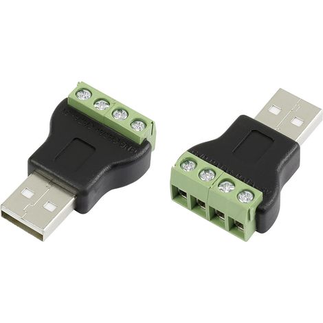 TRU COMPONENTS LT-USB4M USB-Steckverbinder mit Schraubanschluss Stecker, gerade USB-Stecker Typ A In (1/2)