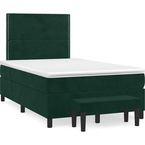 Boxspringbett mit Matratze Dunkelgrün 120x190 cm Samt (1/5)