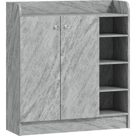 CHICFURN Mueble zapatero 83 x 30 x 90 cm gris de madera, 12 pares, para entrada (1/5)