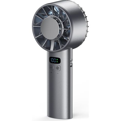Wiederaufladbarer tragbarer Ventilator, leistungsstarker Mini-Turbo-Ventilator mit Kältekompression, 100 Geschwindigkeiten, 5200 mAh, wiederaufladbar, Reiseutensilien, Camping, Outdoor (schwarz)