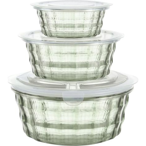 Boîte De Rangement Alimentaire - Bac À Fruits Avec Couvercle Étanche - Contenant Transparent En Plastique - Pour Céréales Oatmeal Et Légumes - Lot De 3 (1/5)