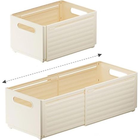Bacs de rangement pliables, 1 paquet de boîtes extensibles en plastique pour l'organisation, réglables de 11 à 18,8 pouces, séparateurs de tiroirs pour chambre à coucher, ustensiles de cuisine, outils (1/5)