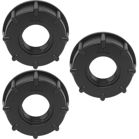 Lot de 3 raccords pour réservoir IBC, filetage grossier, adaptateur de vidange de tuyau, raccord en plastique, diamètre intérieur 60 mm, G1