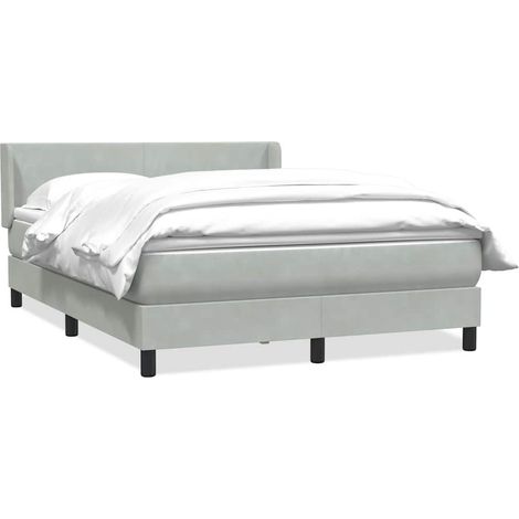 Maison Exclusive - Sommier à lattes de lit et matelas gris clair 160x220cm velours