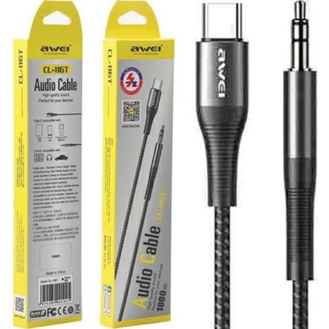 AWEI Adapter CL-116T USB-C/Klinkenbuchse 3,5" (schwarz) (1/2)
