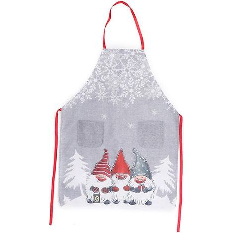 grembiule da gnomo natalizio (grigio), grembiule da cucina regolabile con tasche, per bambini, donne e uomini, Babbo Natale appende il suo grembiule, articoli (1/5)