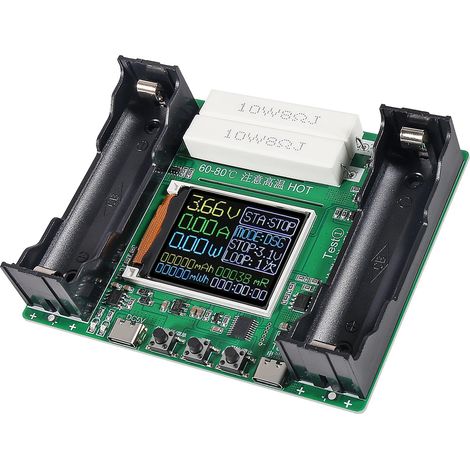 1 Stück Lithium-Batterie-Kapazitätstester-Modul 18650 mAh MWh Digitales Batterieleistungsdetektor-Modul 18650 Typ-C Batterietester