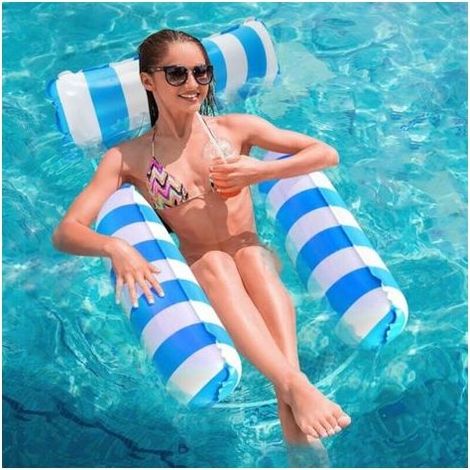 Pair Flottant Hamac Gonflable, Flotteur Gonflable Piscine 4 -en- 1 Flottant de Inclinable Flotteur Hamac Hamac d'eau Jouets de Piscine pour Plage Partie Vacances (1/5)