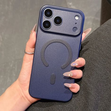 (Bleu, iPhone 13 Pro) Coque fine mate givrée pour iPhone, compatible avec la connexion magnétique MagSafe