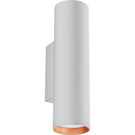 LUMICOM ROND Applique, 2X GU10, max 33W, metallo, bianco opaco/foglia rame, H18cm