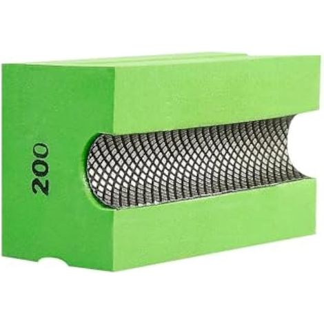 Bloc abrasif diamanté concave, galvanisé, 200 grains, patins de polissage incurvés, pour poncer et tailler le granit, le marbre, le verre, le carrelage, le bois (1 pièce) (1/5)