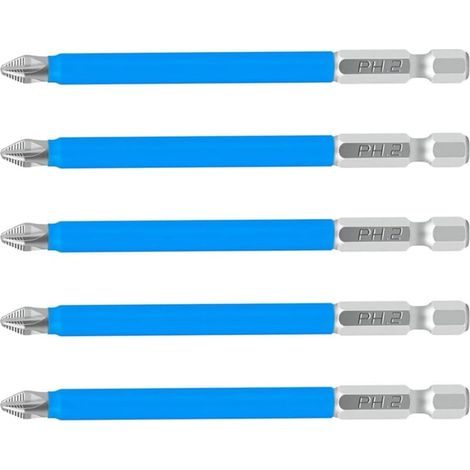 5pcs PH2 x 90mm Magnetic Screwdriver Bit Set,1/4" Hex Shank Cross Head Drive Bit Slotted Screwdriver (1/5)
