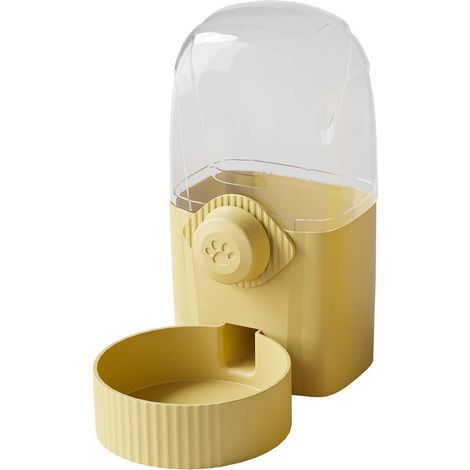 Fontaine à eau suspendue pour animaux de compagnie, dispositif de circulation d'eau de grande capacité pour le salon, jaune.-AquaForge (1/5)