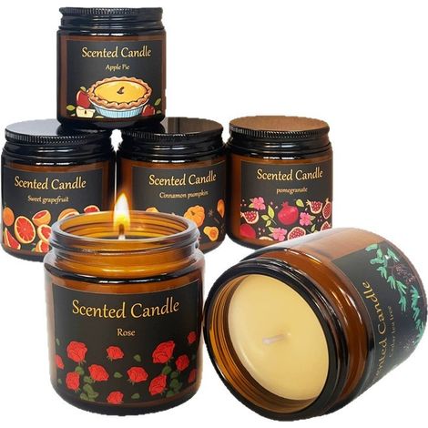 Coffret de 6 bougies, bougies aromathérapeutiques à la cire de soja, bougies parfumées pour femmes, cadeau d'anniversaire pour maman (1/5)