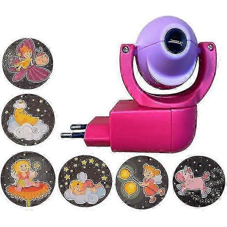 Projecteur LED d'étoiles et de lunes, 6 images, capteur, prise UE, veilleuse pour chambre d'enfant/bébé (1/4)