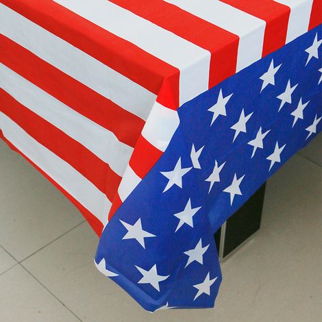 Nappes, lot de 2 nappes en plastique à motif drapeau américain (137 cm)
