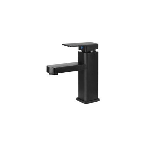 Robinet de salle de bain noir, mitigeur lavabo en alliage, eau chaude et froide. Adapté pour toilettes, salle de bain, design moderne.