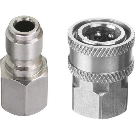Tool Daily Pressure Washer Adapter, 3/8 in. Quick Connect Kit, Female Fitting, Stainless Steel, 5000 PSI (1/5)