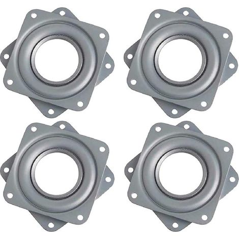 Tournant Carré 4 Pouces, 360 Degrés, Rotatif à Roulement à Billes, Métal Galvanisé, Plaque Pivotante Silencieuse, Flexibilité Optimale pour Présentoirs, Moniteur Ordinateur et Tabouret (1/5)