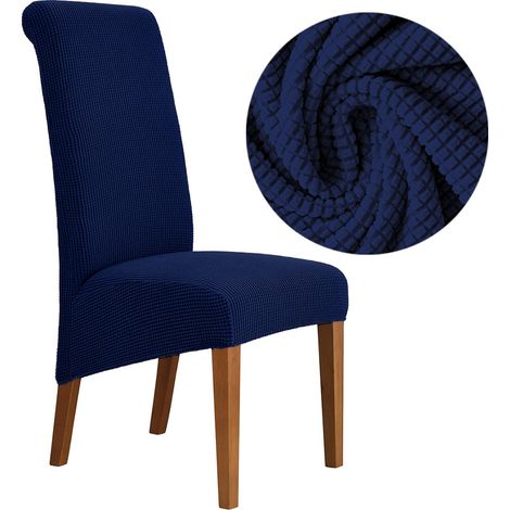 Bezug für Schlankstuhl XXL marineblauer Jacquard