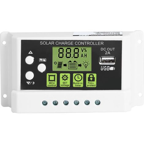 Intelligenter PWM-Solarladeregler mit LCD-Bildschirm und 12V/24V 10A USB-Ausgang (KYZ-30A)