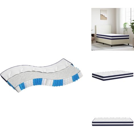Matelas à ressorts ensachés dureté moyenne 100x200 cm - Matelas À Ressorts Ensachés - Matelas Double - Matelas Confortable - Matelas Support Lombaire - Literie (1/5)
