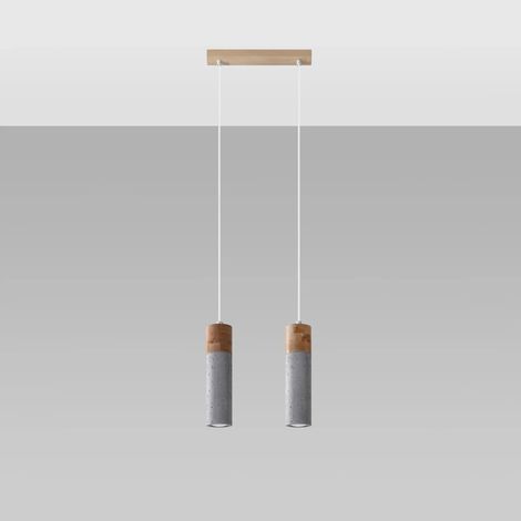 Lámpara colgante Nato gris, 2 luces (1/4)