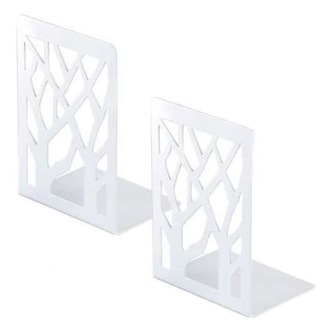 Serre-livres - Innovant - Métal - Blanc - Robuste - Design moderne Blanc blanc PRESSE PAPIER