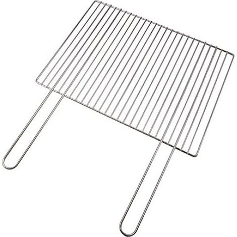 Sandrigarden 7913635 Graticola per Barbecue con Manici Fissi 60x40 cm Acciaio Cromato Lavabile in Lavastoviglie Certificazione NF400