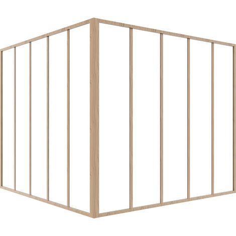 Verrière d'angle d'atelier en aluminium thermolaqué - L150 x L150 x H130 - Naturel clair - BAYVIEW