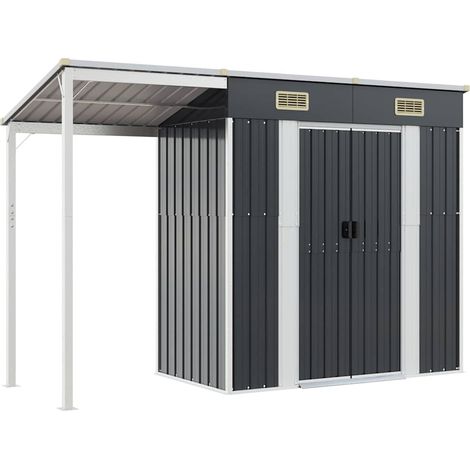 Maison Exclusive - Capanno Giardino Tetto Esteso Antracite 277x107x181cm Acciaio (1/5)