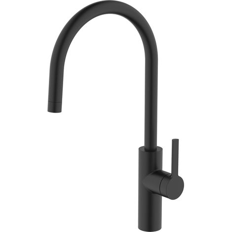 Küchenarmatur CA1105BK - druckfeste Armatur - Wasserhahn mit langlebigen Keramikscheiben, schwarz matt (1/3)