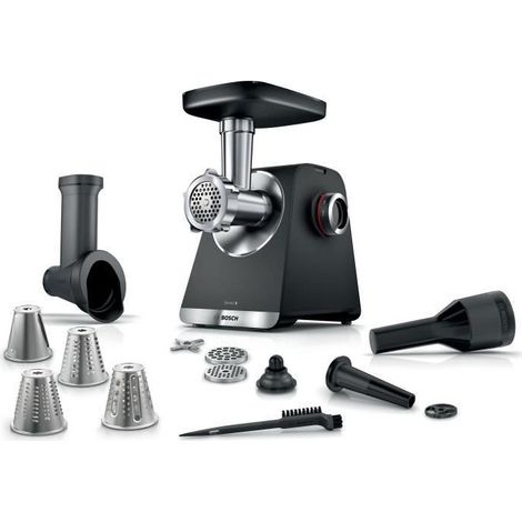 Hachoir à viande Bosch Série 6 MFWS640B - 500 W - 3,5 kg/min - 3 grilles de hachage - Noir (1/5)