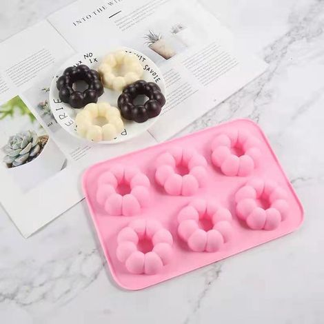Molde De Donut En Forma De Calabaza - Silicona Alimentaria - Para Horno Y Microondas - 6 Cavidades - 26 5 X 18 X 3 Cm (1/5)