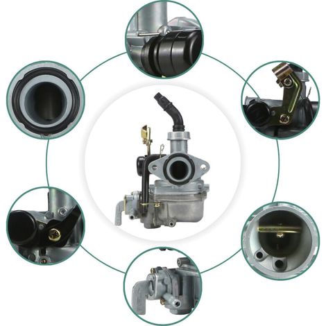 Carburateur à câble PZ19 avec interrupteur, accessoire moto adapté aux motos Dayang DY100 et Tai Honda 110CC underbone, avec interrupteur de carburant pour un entretien facile. (1/3)