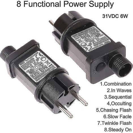 Adaptateur secteur LED auto-éclairé 220 V CA vers 31 V CC, 6 W, 8 fonctions, avec prise UE et interrupteur. (1/5)