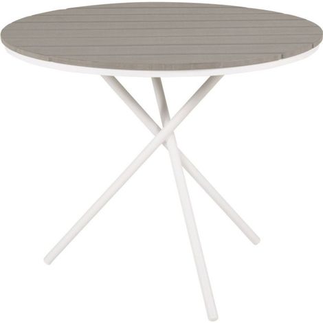 Table de Jardin Ronde "Parma" 90cm Gris (1/4)