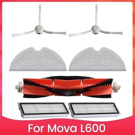 Accessori per l'aspirapolvere robot Mova L600: pezzi di ricambio, spazzola principale, filtro HEPA e panno per la pulizia. (1/5)