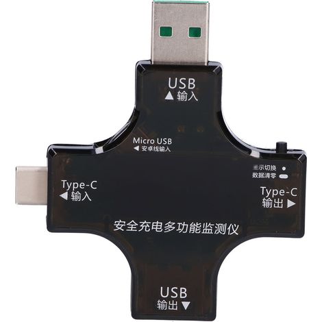 Testeur USB PD avec écran numérique, mesureur de capacité batterie, détecteur courant/tension, version Bluetooth (1/5)