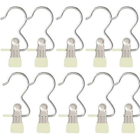 Cintres réglables pour pantalons lot de 15 en acier inoxydable avec pinces, adaptés au rangement de chapeaux, pantalons et chaussettes en buanderie (1/4)