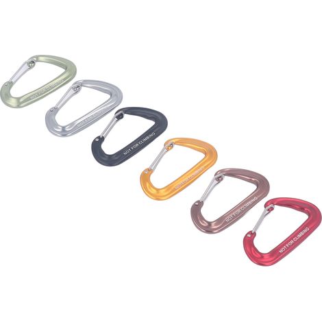 Lot de 6 mousquetons à anneau en D de 7,6 cm (3 pouces) et 12 kN, avec système de verrouillage. Accessoires de sport pour le camping et la randonnée. (1/5)