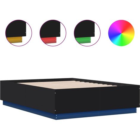 Maison Exclusive - Cadre de lit avec LED sans matelas noir 120x190 cm (1/5)