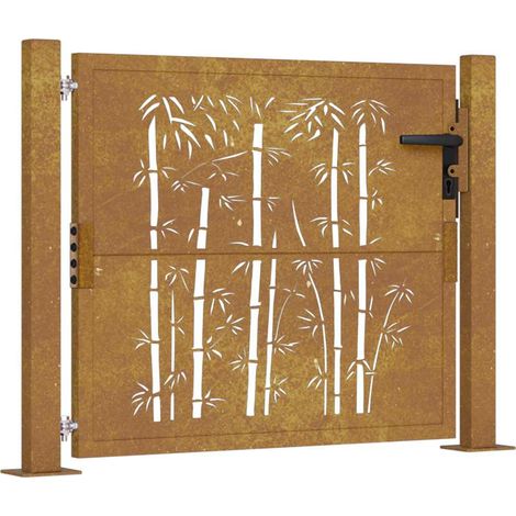 Maison Exclusive - Gartentor 100x75 cm Cortenstahl Bambus-Design (1/5)