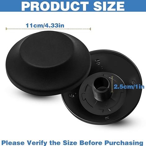 Lot de 2 embouts de rechange pour parasol de terrasse, capuchon à vis supérieur pour poignée de poteau, installation facile, protège des rayures, noir