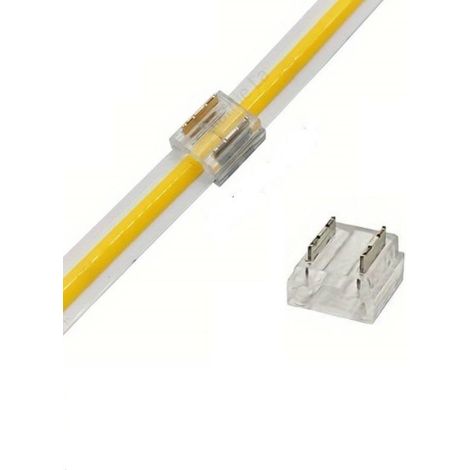 Connettore a clip 10mm 2 pin per collegare unire prolungare strip led COB monocolore (1/3)