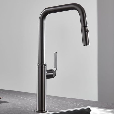 Imex -  Grifo Monomando de Cocina Extraible Black Gun Serie  Niza